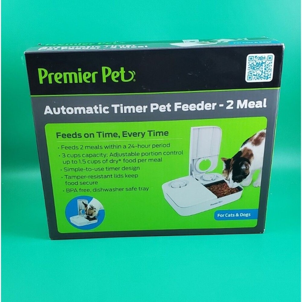 Premier Pet Automatic Timer Pet Feeder, 2 X 1.5 Cup Meals